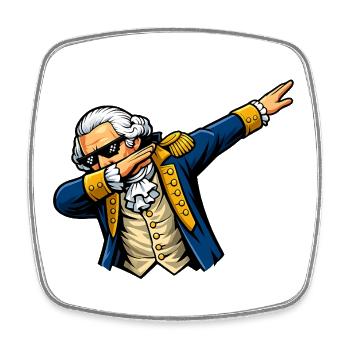 Dabbing George Washington - Viereckiger Kühlschrankmagnet - Weiß - Vorne