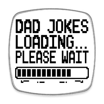 Blagues de papa en charge Humour en pixels - Magnet carré - blanc - Devant