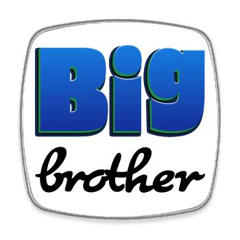 Schriftzug Big Brother für den großen Bruder - Viereckiger Kühlschrankmagnet - Weiß - Vorne