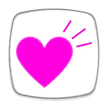 Bright Pink Heart | Modern Love Graphic - Viereckiger Kühlschrankmagnet - Weiß - Vorne