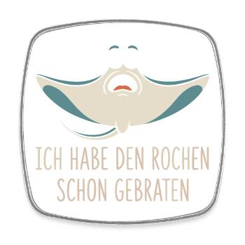 Rochen Schon Gebraten Stachelrochen Manta Rochen - Viereckiger Kühlschrankmagnet - Weiß - Vorne