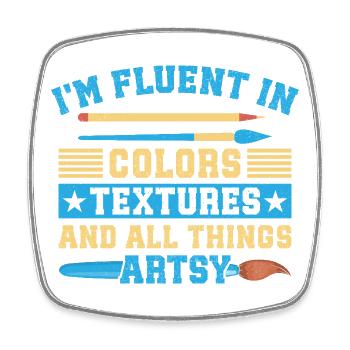 Artist Painter Graphic Fluent In Colors Textures - Viereckiger Kühlschrankmagnet - Weiß - Vorne