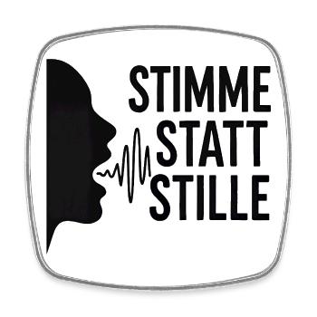 Stimme statt Stille für Demokraten Frauen Männer - Viereckiger Kühlschrankmagnet - Weiß - Vorne