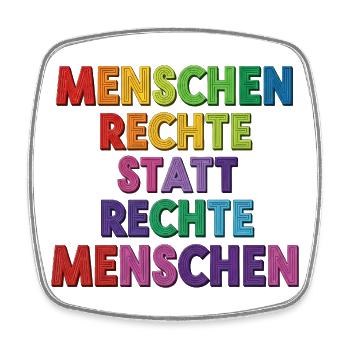 Menschenrechte statt rechte Menschen Statement - Viereckiger Kühlschrankmagnet - Weiß - Vorne
