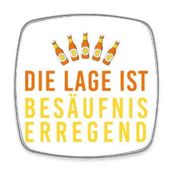 Die Lage ist besäufniserregend, Bierflaschen, JGA, - Viereckiger Kühlschrankmagnet - Weiß - Vorne