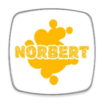 Kunst Norbert - Viereckiger Kühlschrankmagnet - Weiß - Vorne