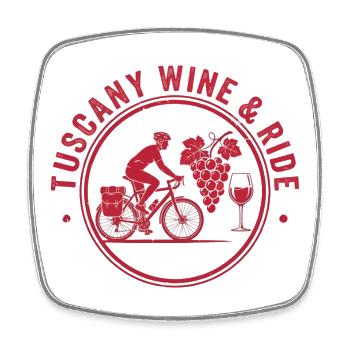 Tuscany Wine & Ride Vintage-Stempel - Viereckiger Kühlschrankmagnet - Weiß - Vorne