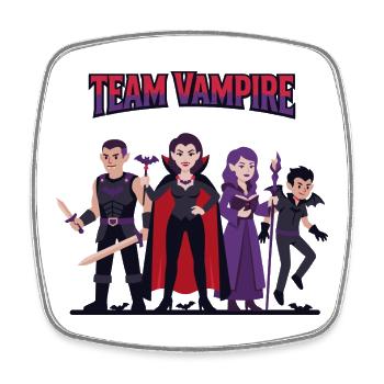 Team Vampir: Harte Freunde - Viereckiger Kühlschrankmagnet - Weiß - Vorne