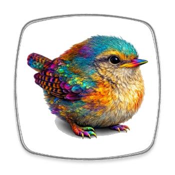 Regenbogenvogel Farbexplosion - Viereckiger Kühlschrankmagnet - Weiß - Vorne
