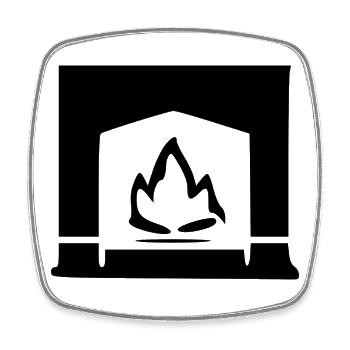 Kamin Feuer Geschenk - Viereckiger Kühlschrankmagnet - Weiß - Vorne
