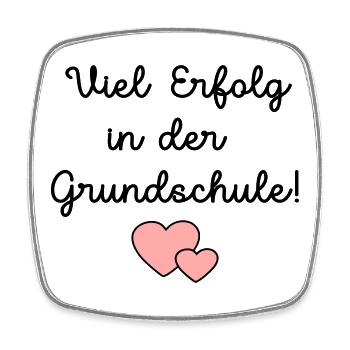 Einschulung Grundschule Schulkind - Viereckiger Kühlschrankmagnet - Weiß - Vorne