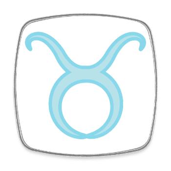 Tierkreiszeichen Stier Pastel Blau - Viereckiger Kühlschrankmagnet - Weiß - Vorne