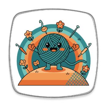 Cercle de crochets drôles pour amateurs de fils au crochet - Magnet carré - blanc - Devant