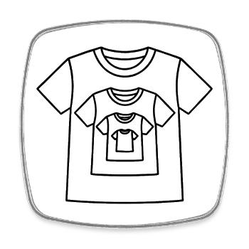 Ein T Shirt im T Shirt zum ausmalen - Viereckiger Kühlschrankmagnet - Weiß - Vorne