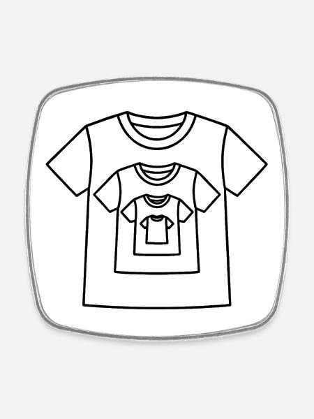 A T shirt in a T shirt to color - Square fridge magnet - white
