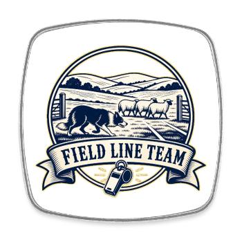 FIELD LINE TEAM Hund - Viereckiger Kühlschrankmagnet - Weiß - Vorne