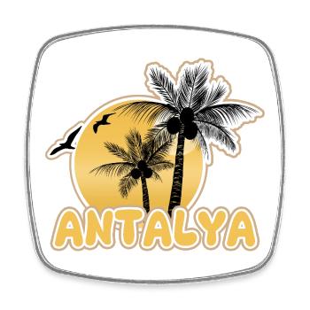 Strand Antalya - Viereckiger Kühlschrankmagnet - Weiß - Vorne