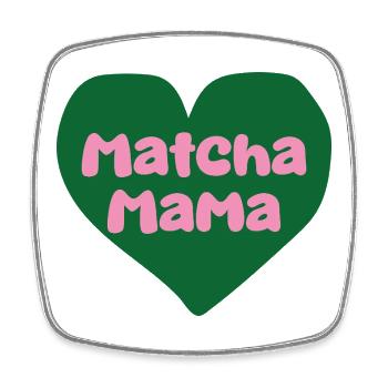 Matcha Mom Heart Design - Square fridge magnet - white - Front