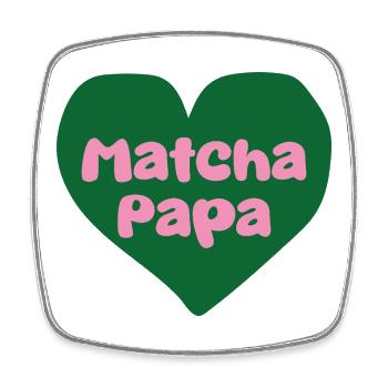 Matcha Papa Herzdesign - Viereckiger Kühlschrankmagnet - Weiß - Vorne