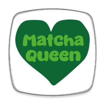 Matcha Queen Heart Design - Square fridge magnet - white - Front