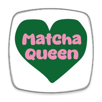 Matcha Queen Heart Design - Square fridge magnet - white - Front