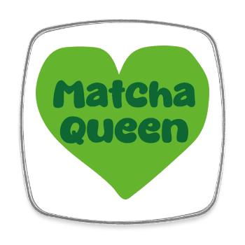 Matcha Queen Heart Design - Square fridge magnet - white - Front