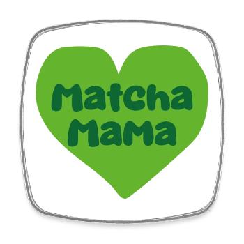 Matcha Mom Heart Design - Square fridge magnet - white - Front