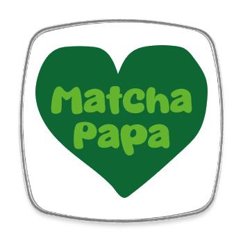 Matcha Dad Heart Design - Magnet carré - blanc - Devant
