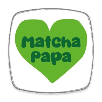 Matcha Dad Heart - Square fridge magnet - white - Front