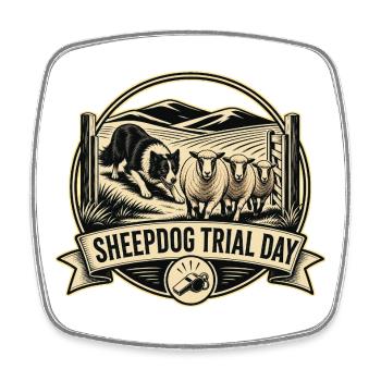 SHEEPDOG TRIAL DAY Dog - Square fridge magnet - white - Front