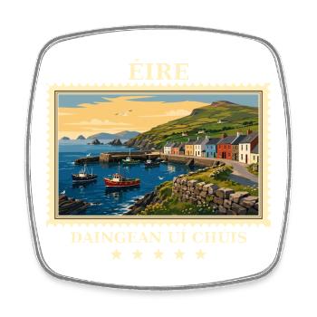 Irland Dingle Vintage Reisemarke - Viereckiger Kühlschrankmagnet - Weiß - Vorne