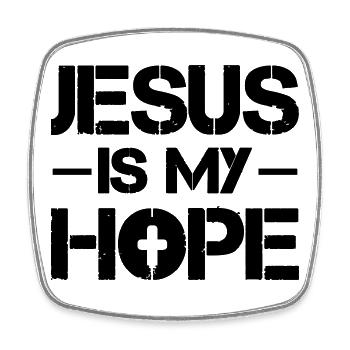 Jesus is my Hope - Square fridge magnet - white - Front