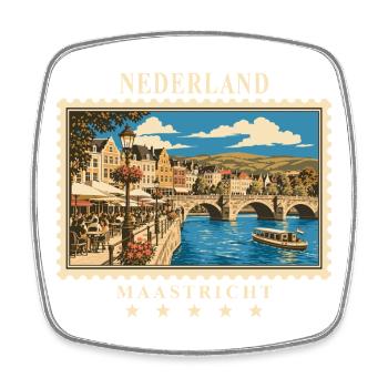 Niederlande Maastricht Vintage Reisemarke - Viereckiger Kühlschrankmagnet - Weiß - Vorne