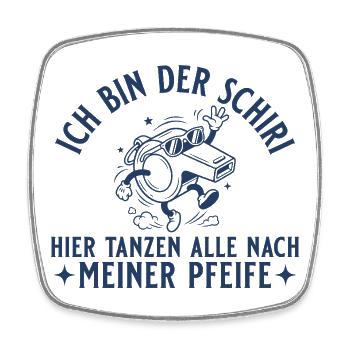 Schiedsrichter Retro Pfeife Unparteiischer - Viereckiger Kühlschrankmagnet - Weiß - Vorne