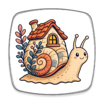 Snail shell illustration - Square fridge magnet - white - Front