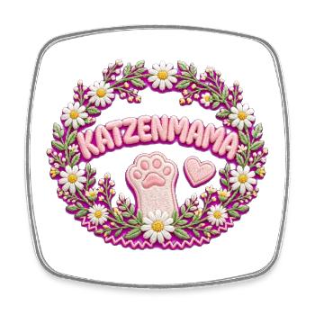 CatMom - Square fridge magnet - white - Front