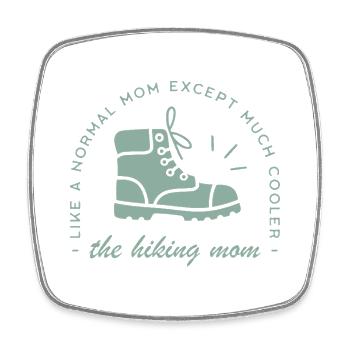 Hiking mother hiker mom aesthetic - Square fridge magnet - white - Front