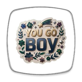 You Go, Boy - Square fridge magnet - white - Front