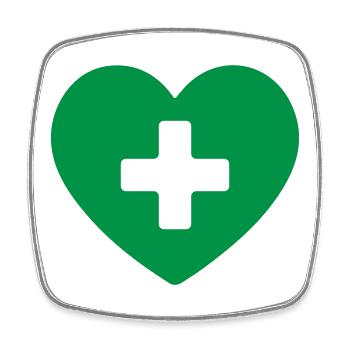 Icône Medical Heart Cross Healthcare - Magnet carré - blanc - Devant