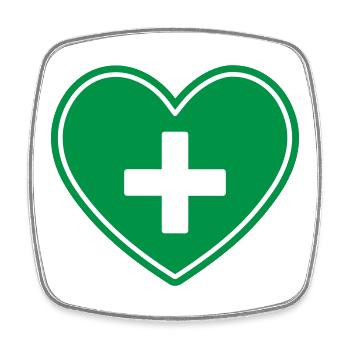Medical Heart Cross Healthcare Icon - Square fridge magnet - white - Front