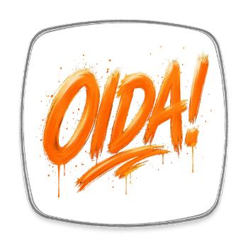 Oida ! – Conception de pinceaux à graffiti - Magnet carré - blanc - Devant