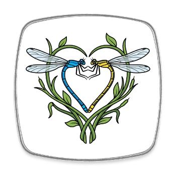Dragonfly Heart - Square fridge magnet - white - Front