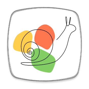 Abstract interpretation of the garden snail - Square fridge magnet - white - Front