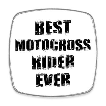 Best motocrosser - Square fridge magnet - white - Front