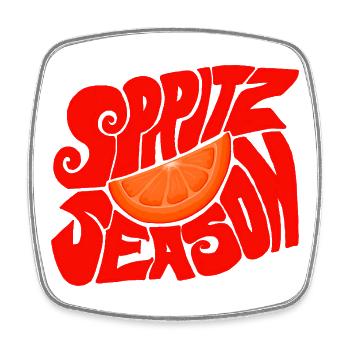 Spritz Season - Design rétro orange agrumé - Magnet carré - blanc - Devant