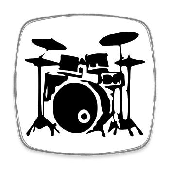 Drum Drummer Gift Drummer - Square fridge magnet - white - Front