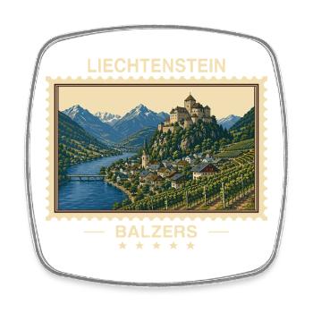Liechtenstein Balzers Vintage Reisemarke - Viereckiger Kühlschrankmagnet - Weiß - Vorne