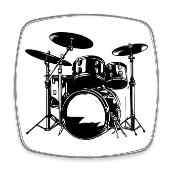 percussion - Square fridge magnet - white - Front