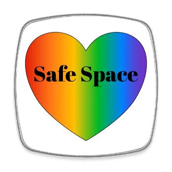 Safe space LGBT pride flag - Square fridge magnet - white - Front