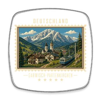 Deutschland Garmisch-Partenkirchen Vintage Reise - Viereckiger Kühlschrankmagnet - Weiß - Vorne
